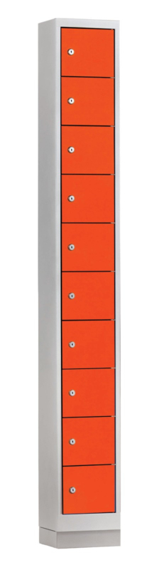 Mini locker 24cm breed, 1-koloms, 10-deurs