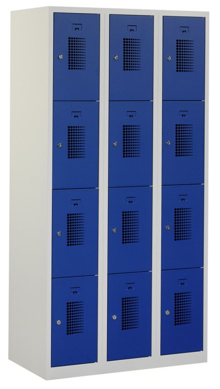 Premium locker 90cm breed, 3-koloms, 12-deurs