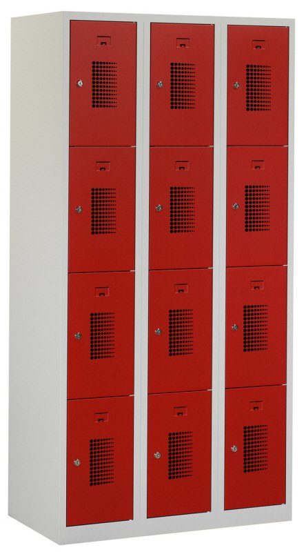 Premium locker 90cm breed, 3-koloms, 12-deurs