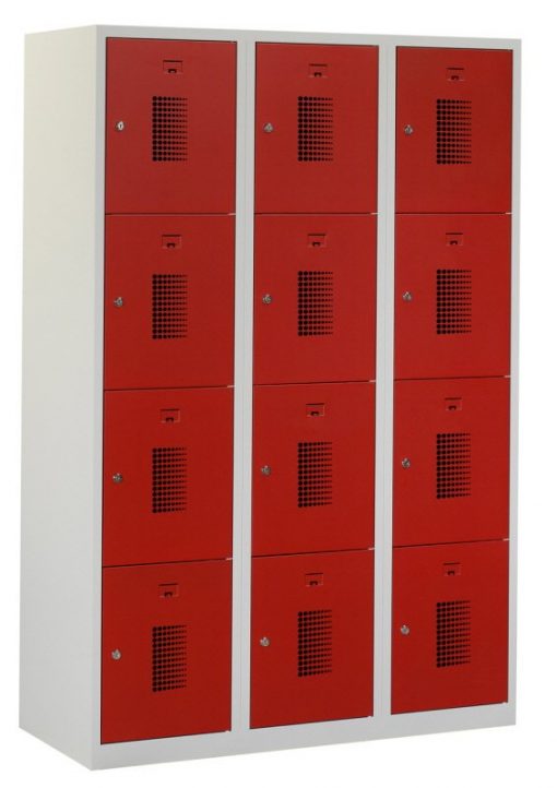 Premium locker 120cm breed, 3-koloms, 12-deurs