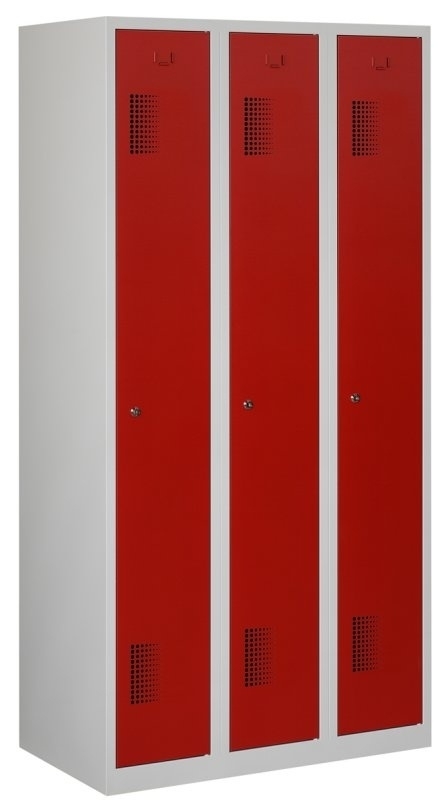 Guinness Kruipen Sportschool Premium garderobekast 90cm breed, 3-koloms, 3-deurs. | Kantoormeubel4sale