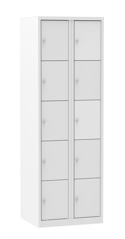 Multicolor locker kast 60cm. 2 kolommen 10 deuren