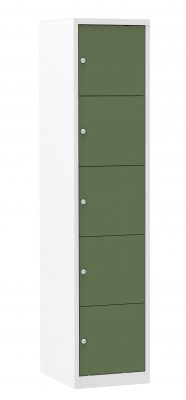 Multicolor locker kast 40cm. 1 kolom 5 deuren