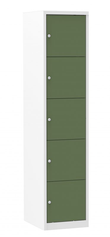 Multicolor locker kast 40cm. 1 kolom 5 deuren