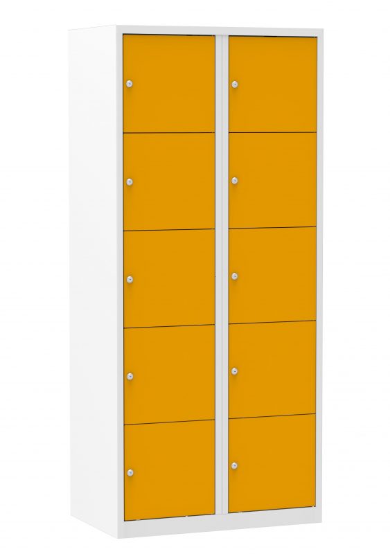 Multicolor locker kast 80cm. 2 kolommen 10 deuren