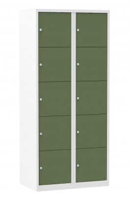 Multicolor locker kast 80cm. 2 kolommen 10 deuren