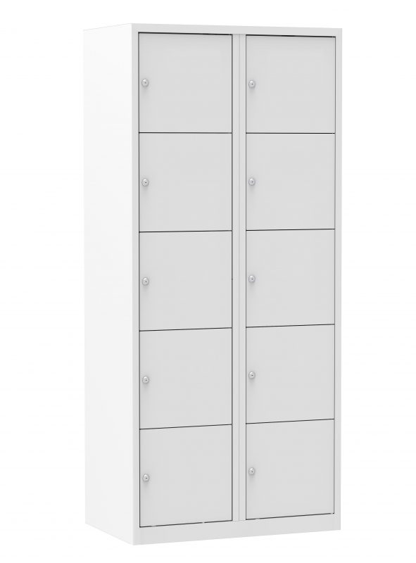 Multicolor locker kast 80cm. 2 kolommen 10 deuren