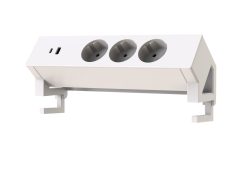 Powerdock 3x230V + USB-c en USB-A wit