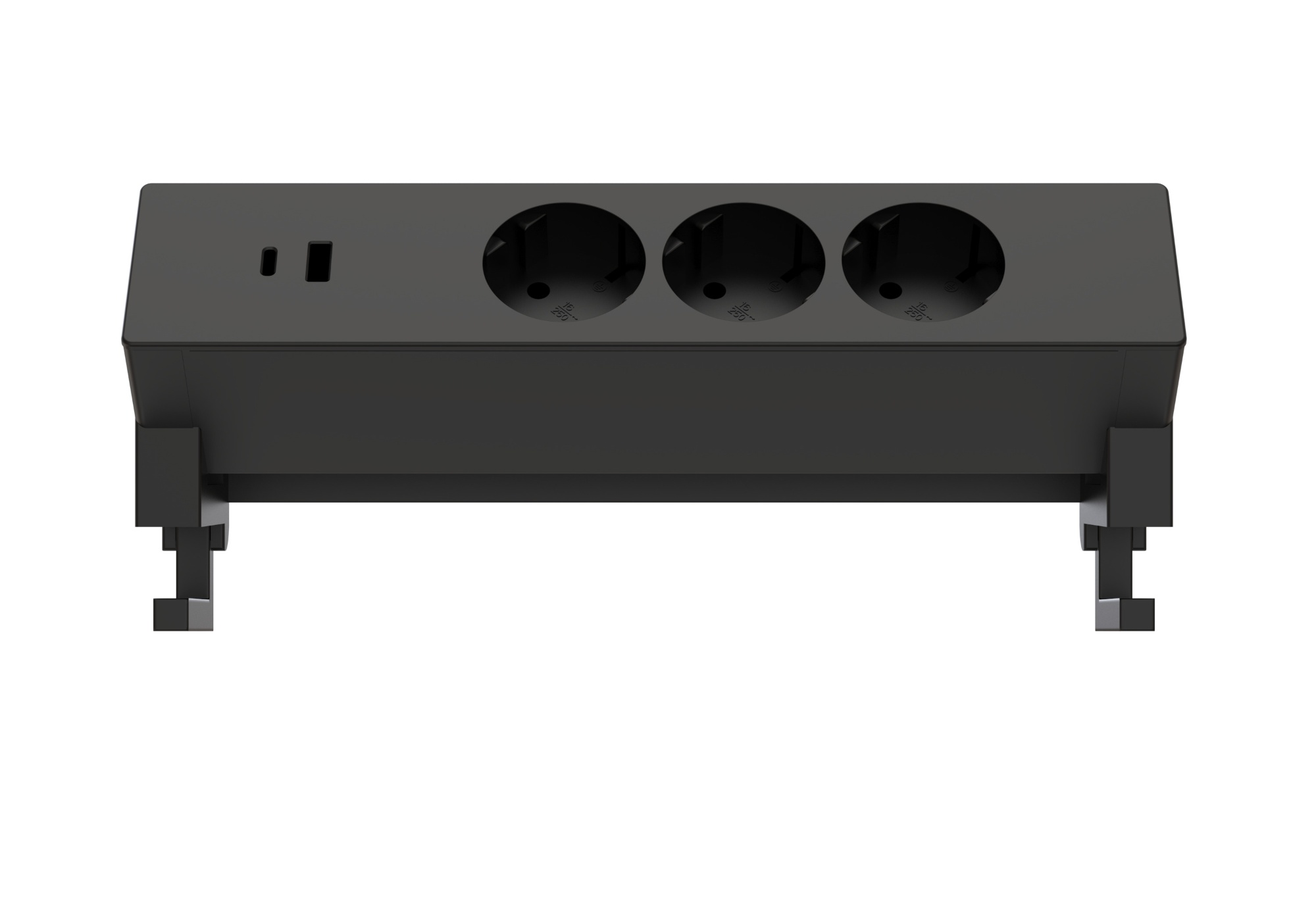 Powerdock 3x230V + USB-c en USB-A zwart Powerdock 3x230V + USB-c en USB-A zwart