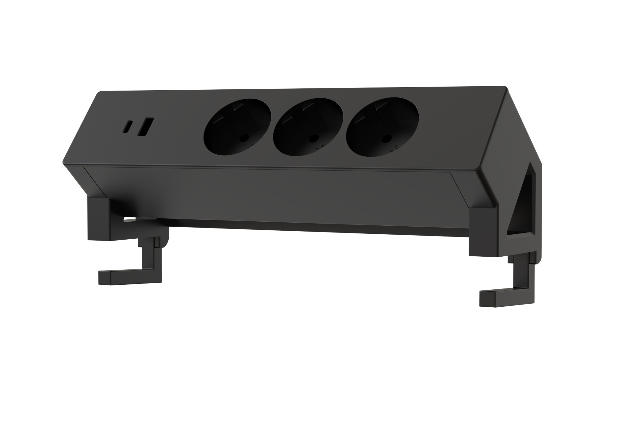 Powerdock 3x230V + USB-c en USB-A zwart Powerdock 3x230V + USB-c en USB-A zwart