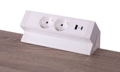 Powerdock-wit 2 x 230V - USB-A/C